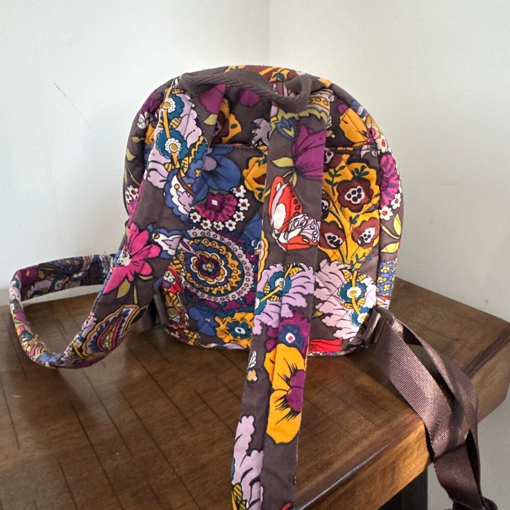 Vera Bradley Mini Backpack Floral Print Quilted Cotton Bookbag Travel Bag - Picture 6 of 9